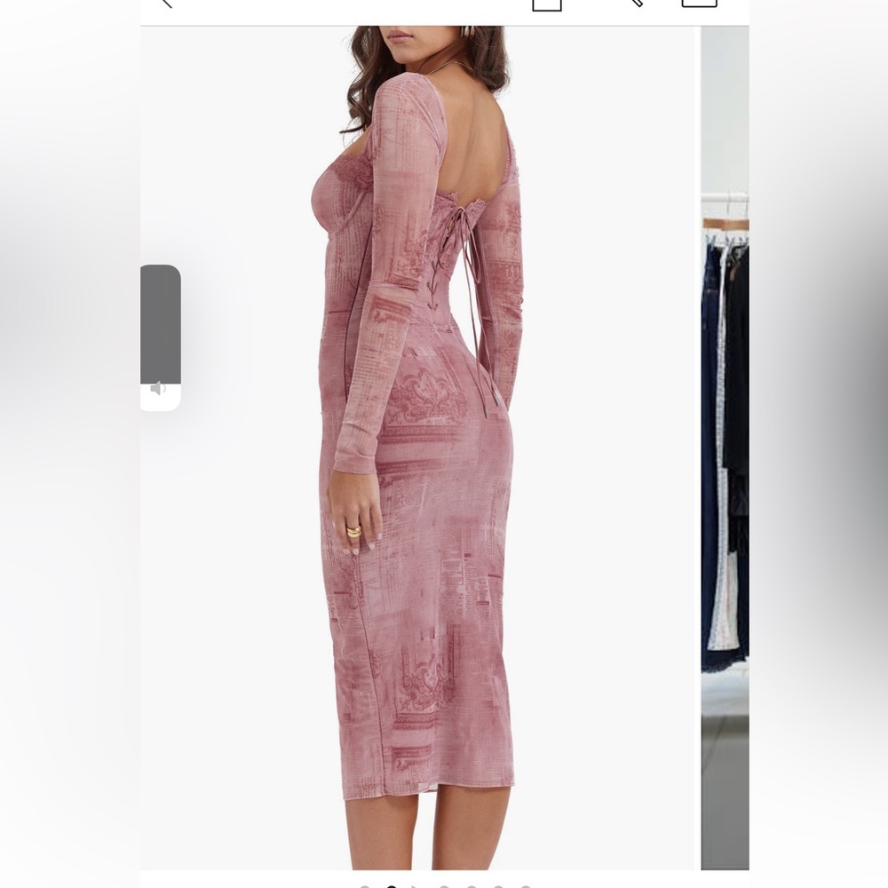 HOUSE OF CB Seraphina Corset Detail Long Sleeve Dress